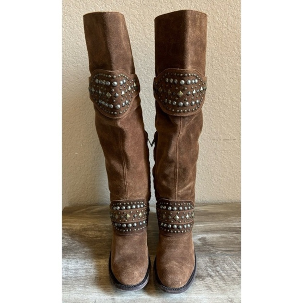 Anthropologie Cordani Five Worlds Above Knee Suede Leather Boots